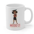 Graduation Woman Tshirt Black Melanin Masters Degree Graphic Print Coffee Mug