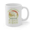 Here-Fishy Fishing Boy Large Mouth Bass Dad Graphic Print Coffee Mug