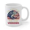 I'm Hooker On The Weekends Dirty Bass Dad Fishing Graphic Print Coffee Mug