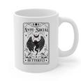 Introvert Apparel Emporium Mothman Tarot Card Antisocial Butterfly Cryptozoologist -Adults Grey Graphic Print Coffee Mug Introvert Apparel Emporium Mothman Tarot Card Antisocial Butterfly Cryptozoologist -Adults Grey Graphic Print Coffee Mug