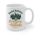 Introvert Camping Social Battery Recharging In The Woods Graphic Print Coffee Mug