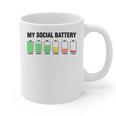 Introvert Cute My Social Battery Graphic Print Coffee Mug
