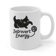Introvert Energy Cat Love Cat Meme Graphic Print Coffee Mug Introvert Energy Cat Love Cat Meme Graphic Print Coffee Mug