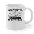 Introverted But Willing To Discuss Cats Introvert Shy Graphic Print Coffee Mug
