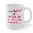 Introverted Willing To Discuss Pyrenean Mastiff Introvert Graphic Print Coffee Mug