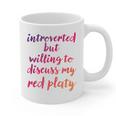 Introverted Willing To Discuss Red Platy Introvert Graphic Print Coffee Mug Introverted Willing To Discuss Red Platy Introvert Graphic Print Coffee Mug