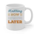 Knitting Now Minimal Socializing Introvert Vintage Graphic Print Coffee Mug Knitting Now Minimal Socializing Introvert Vintage Graphic Print Coffee Mug