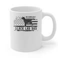 Lab Dad Distressed American Flag Patriotic Dog Graphic Print Coffee Mug