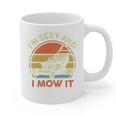 Lawn Mowing Dad Im Sexy And I Mow It Mower Garden Premium Tri-Blend Graphic Print Coffee Mug