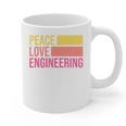 Peace Love Engineering Engineer School Graduation Retro Graphic Print Coffee Mug