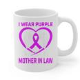 Purple In Memory Of Mother In Law Alzheimers Dementia Heart Graphic Print Coffee Mug Purple In Memory Of Mother In Law Alzheimers Dementia Heart Graphic Print Coffee Mug