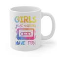 Retro Girls Just Wanna Have Fun Nostalgia 1980s 80's Premium Tri-Blend Graphic Print Coffee Mug