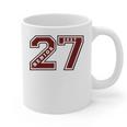 Senior 2027 Maroon Senior Class Of 27 Jersey Graduation Graphic Print Coffee Mug