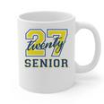 Senior Class Of 2027 Graduation Yellow And Blue On The Back Premium Tri-Blend Graphic Print Coffee Mug