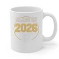 Senior Dad Class Of 2026 Purple Retro Vintage Graduation Graphic Print Coffee Mug