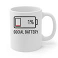 Social Battery 1 Shirt Introvert Anti Social Tee Gif Graphic Print Coffee Mug
