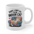 Sorry I Can’t Go I’m An Indoor Cat Couch Introvert Cat Graphic Print Coffee Mug