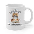 Sorry I Can't Indoor Cat Top For Introvert With Coffee Book Graphic Print Coffee Mug
