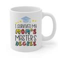 I Survived My Mom's Master's Degree Master Graduation Graphic Print Coffee Mug