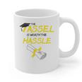Tassel Worth The Hassle 2018 Graduation Quote Ylw Graphic Print Coffee Mug