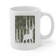 US Flag Deer Elk Buck Camoflage Hunting Hunter Dad Grandpa Graphic Print Coffee Mug