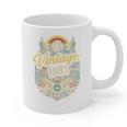 Vintage 1981 Retro Badge Nostalgia Eighties Compass Skull Premium Tri-Blend Graphic Print Coffee Mug