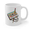 Vintage Cassette Tape And Pencil Nostalgia Party 70s 80s 90s Premium Graphic Print Coffee Mug