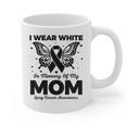 I Wear In Memory Of My Mom Butterfly Lung Cancer Graphic Print Coffee Mug