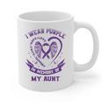 Wear Purple In Memory Of My Aunt Pancreatic Cancer Awareness Graphic Print Coffee Mug Wear Purple In Memory Of My Aunt Pancreatic Cancer Awareness Graphic Print Coffee Mug