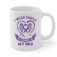I Wear Purple In Memory Of My Dad Alzheimers Awareness Heart Graphic Print Coffee Mug I Wear Purple In Memory Of My Dad Alzheimers Awareness Heart Graphic Print Coffee Mug