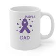 I Wear Purple In Memory Of Dad Pancreatic Cancer Awareness Graphic Print Coffee Mug