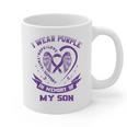 Wear Purple In Memory Of My Son Pancreatic Cancer Awareness Graphic Print Coffee Mug