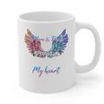 Wings In Memory Of Mom Dad In Heaven Guardian Angel Memorial Graphic Print Coffee Mug