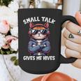 Anti Social Anxiety Mindfulness No Small Talk Introvert Cat Men Women Graphic Print Coffee Mug