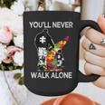 Autism Dad Support Alone Puzzle You'Ll Never Walk Graphic Print Coffee Mug