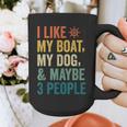 I Like My Boat Dog And Maybe 3 People Retro Sailor Dad Graphic Print Coffee Mug