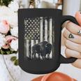 Camo USA Flag Bison Camouflage Hunting Wildlife Hunter Dad Graphic Print Coffee Mug