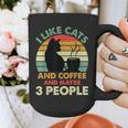 Cats Coffee & 3 People Tee Cute Font Introvert Humor Graphic Print Coffee Mug