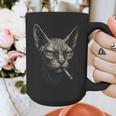 Cigarette Smoking Sphynx Cat Meme Stupid For Dad Graphic Print Coffee Mug