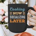 Cooking Now Minimal Socializing Introvert Vintage Graphic Print Coffee Mug Cooking Now Minimal Socializing Introvert Vintage Graphic Print Coffee Mug