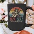 Cute Papa Bear Vintage Father's Day Retro Dad Guitar Graphic Print Coffee Mug