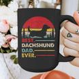 Dachshund Long Haired Best Dad Ever Dog Vintage Retro Graphic Print Coffee Mug
