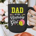 Dad Of The Birthday Girl Softball Player Theme B-Day Daddy Graphic Print Coffee Mug