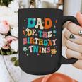 Dad Of The Birthday Twins Boys Girls Party Retro Bday Graphic Print Coffee Mug