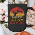 Dad Pays Mom Prays Dirt Bike Retro Motocross Boys Kids Graphic Print Coffee Mug