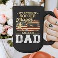 My Favorite Soccer Player Calls Me Dad US Flag Fathers Day Graphic Print Coffee Mug