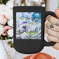 Frutiger Aero Aesthetic Tech Great Wave Of Kanagawa Fishes Graphic Print Coffee Mug