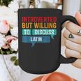 Introverted But Willing To Discuss Latin Graphic Print Coffee Mug