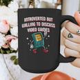 Introverted But Willing To Discuss Video Games Introvert Graphic Print Coffee Mug