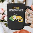 It's Too Peopley Outside Introvert And Cat Lover Graphic Print Coffee Mug